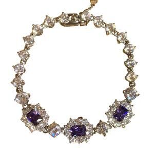 Camrose and Kross (JBK) Tennis Bracelet Simulated Diamond & Amethyst 7-8 Inch